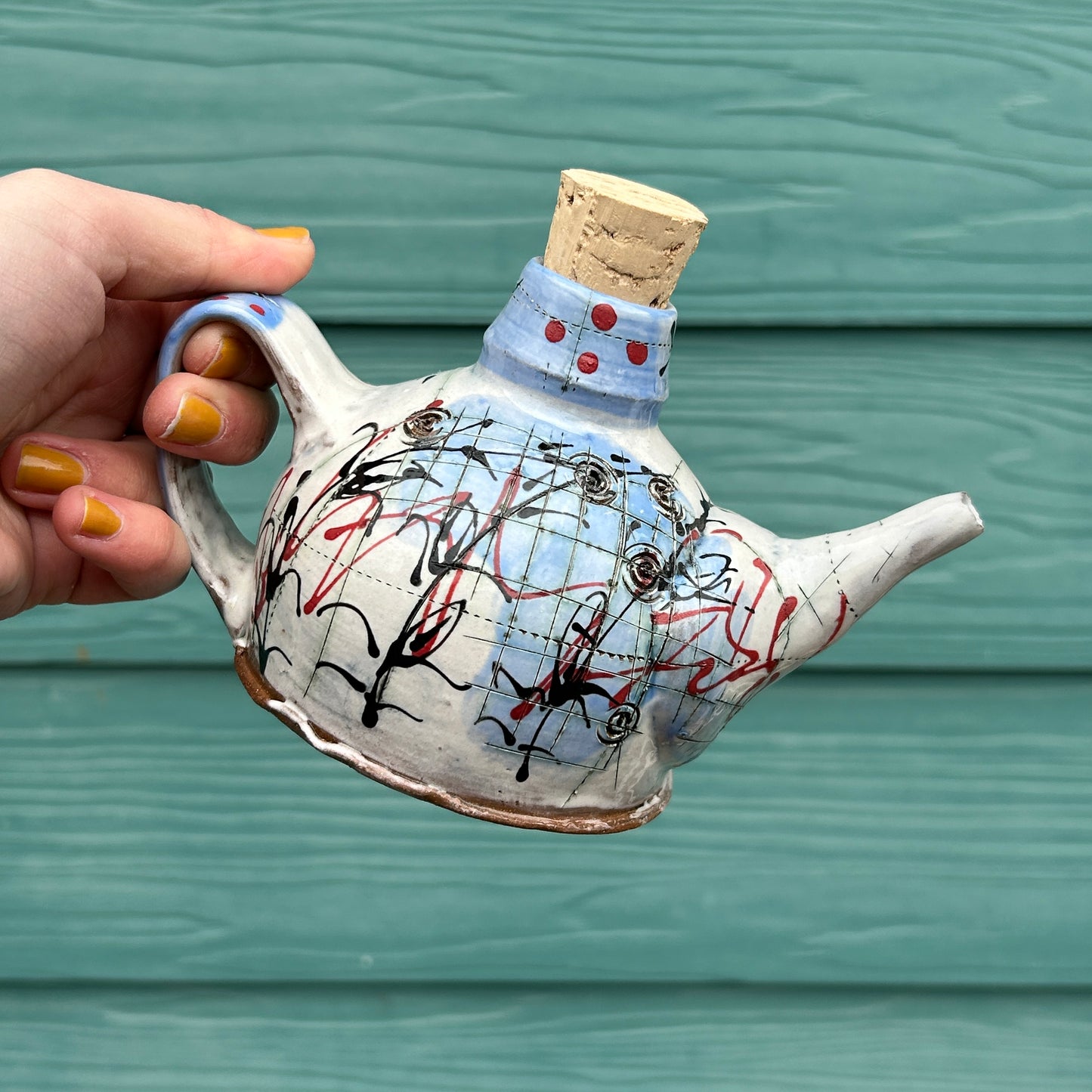 Brandon Bishop Blue & Red Pouring Bottle