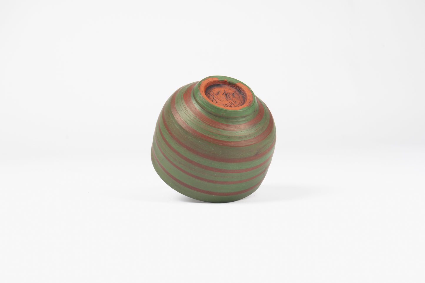 Hank Carlton Green Striped Bowl