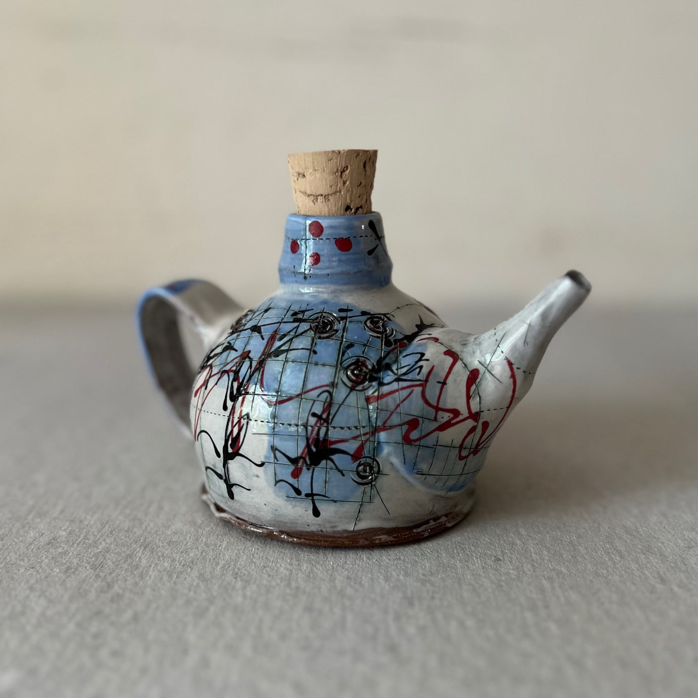 Brandon Bishop Blue & Red Pouring Bottle
