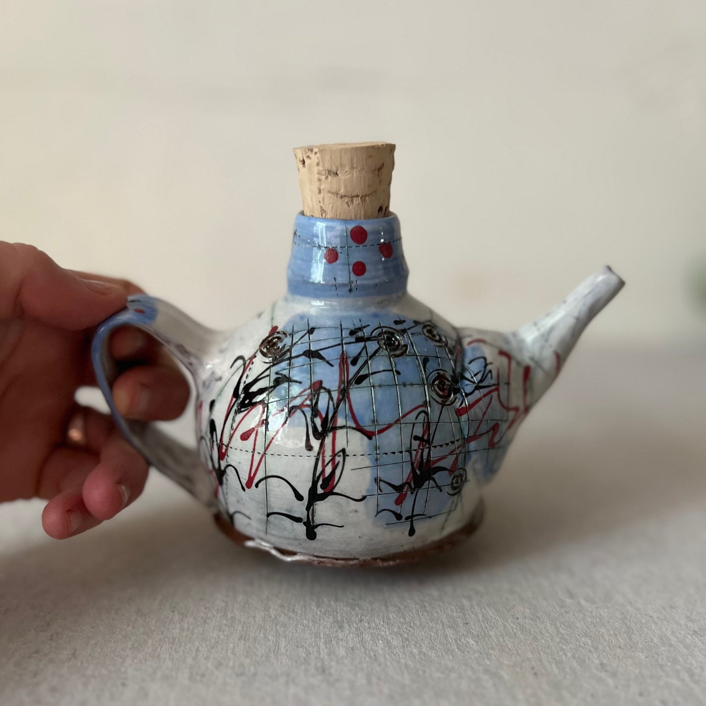 Brandon Bishop Blue & Red Pouring Bottle