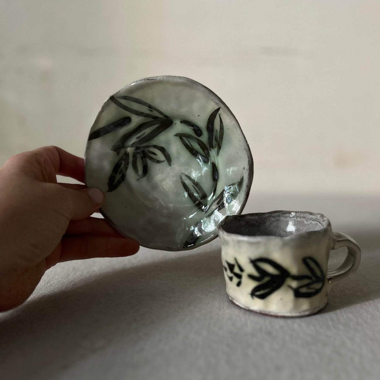 Maria Dondero Hand Pinched Espresso Cup & Saucer