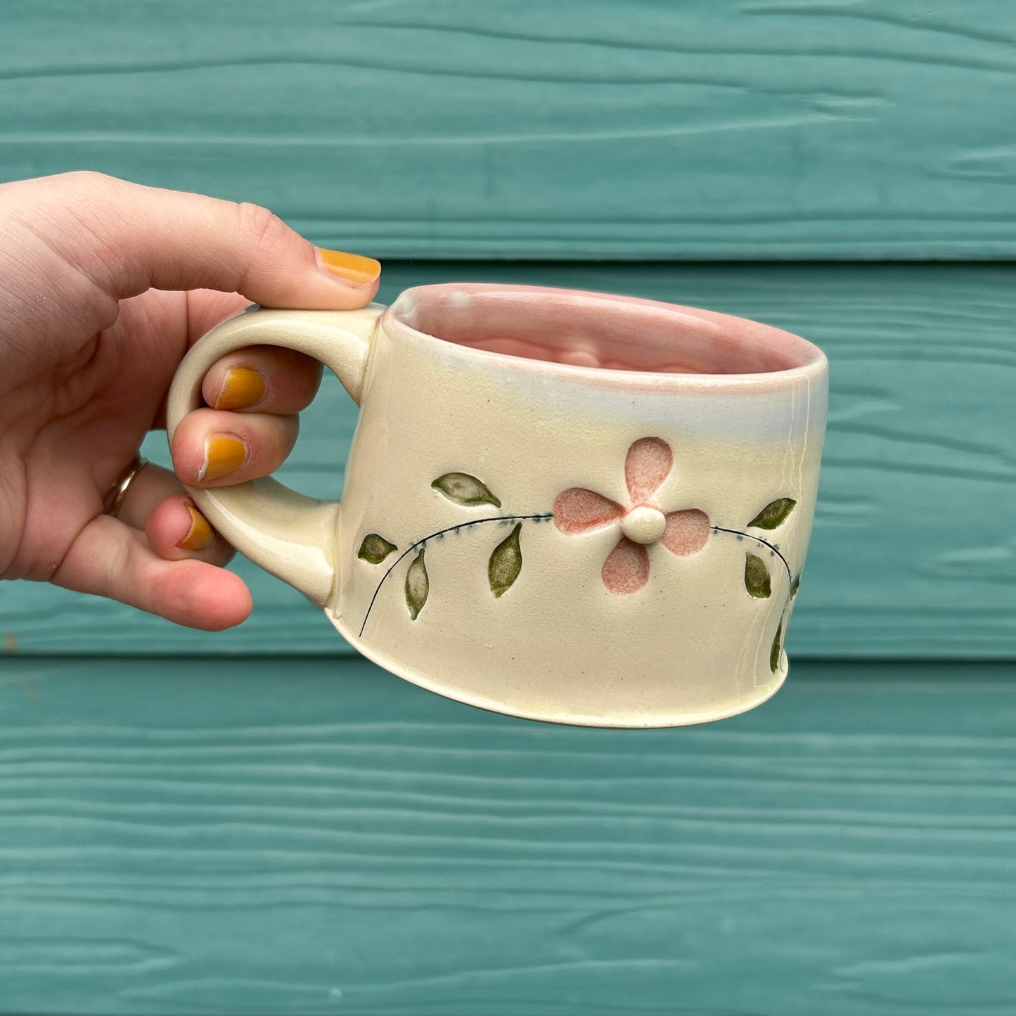 Kerry Steinberg Pink Flowers Mug